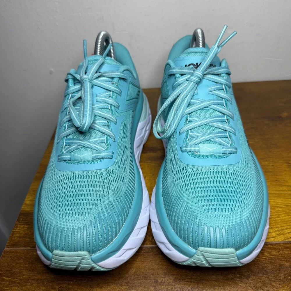 Hoka Bondi 7 Running Shoes Women Size 8.5 Blue 1110519 AEBL